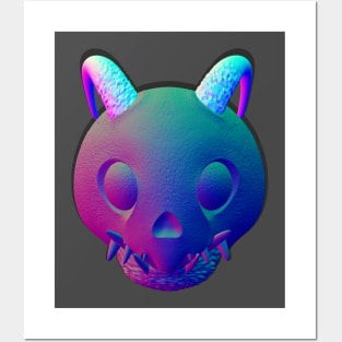 Cyberpunk skull 3D Posters and Art